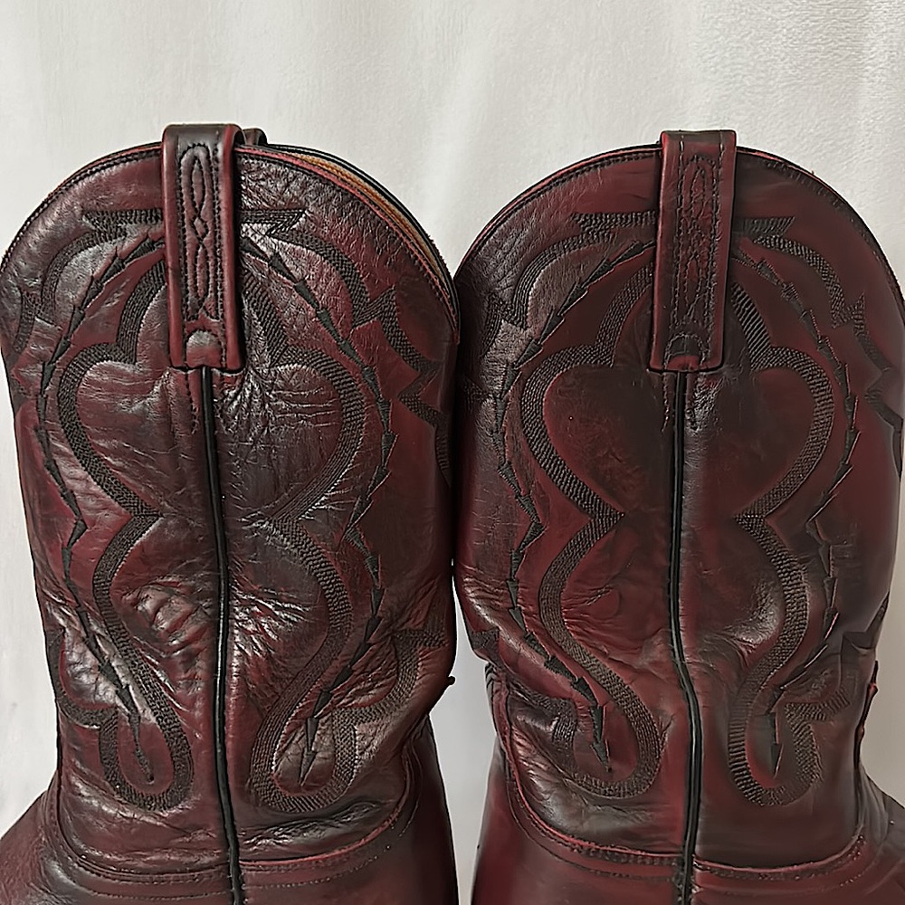 Lucchese 2000 Red Brown Men’s Leather Western Cowboy Boots Shoes **Size 9.5** - Picture 8 of 13